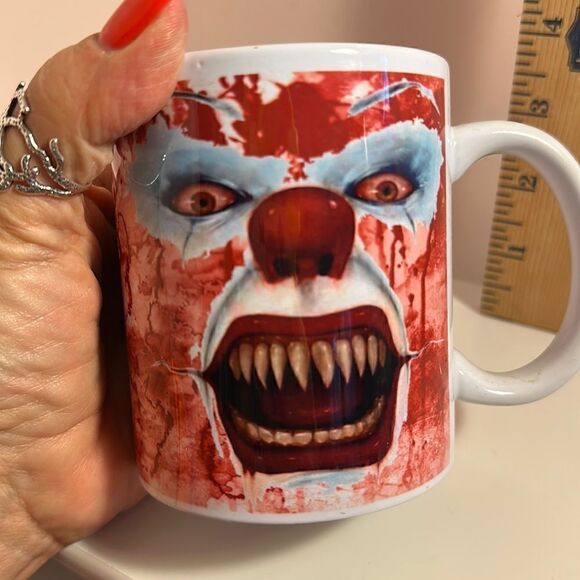 Scary Mug Handmade Horror Pennywise Clown It Bloody Ceramic Halloween - Picture 8 of 9